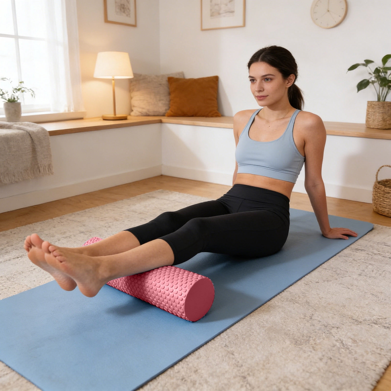 BVCL 11.8in EVA Soft Foam Roller For Muscle Yoga & Exercises – High Density Massage Roller For Fitness Recovery 30 Cm X 9.5 Cm Stability Yoga Pole Fitness For Home Practice