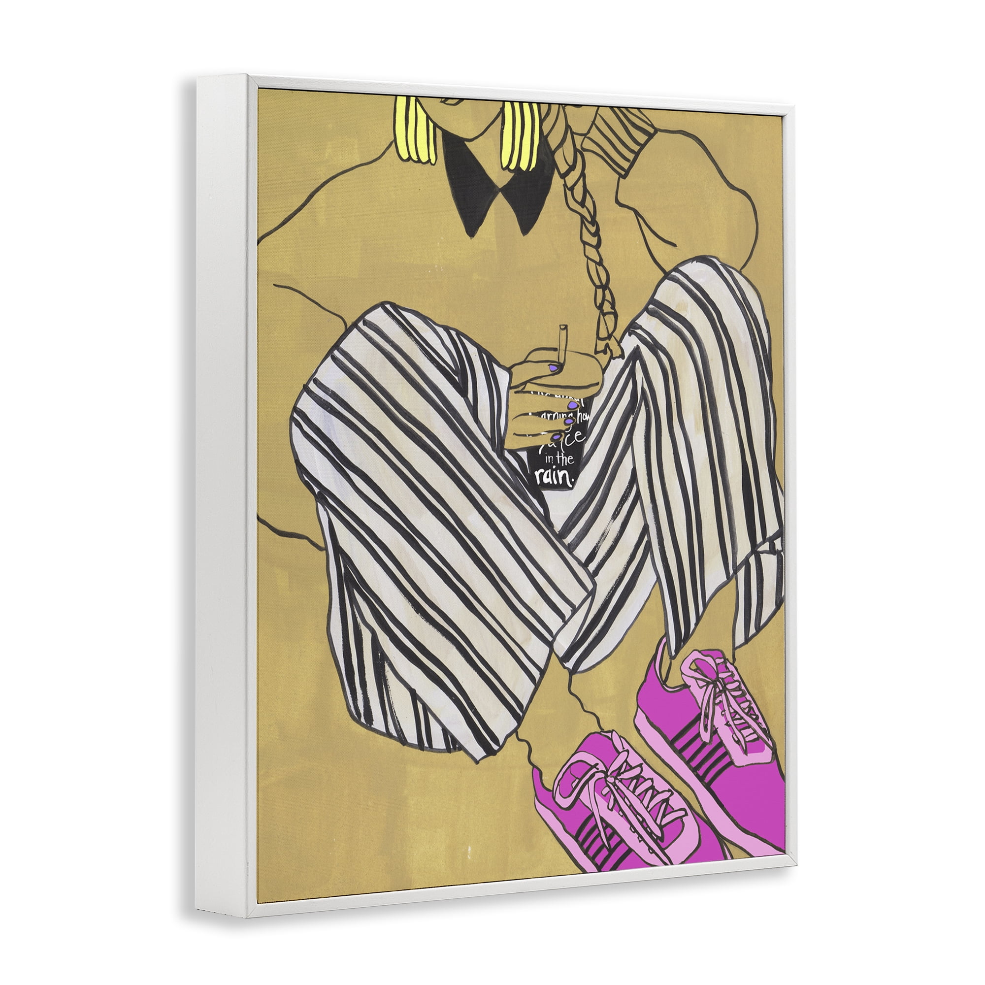 Stupell Industries Crimson Thread Fashionista White Framed Giclee Art, design by Melissa Wang