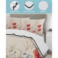 thumbnail image 4 of Red Poppy Flower Twin Size Down Alternative Comforter, Lightweight Comforter Quilt Bedding Set with Pillow Shams Patriotic Botanical Summer Floral All Seasons Bed Comforter Duvet Insert 68"x86", 4 of 7