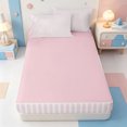 thumbnail image 4 of Erosebridal Geometric Lines Print Zipper Queen Comforter Set with Fitted Sheet and 2 Pillowcases,Abstract Striped Zipper Bedding Set,Pink Reversible,4 Pieces, 4 of 7