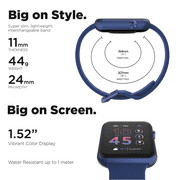 iTouch Air 4 Smartwatch: Blue Case With Blue Silicone Strap 41mm
