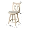 International Concepts Double "X" Back Counter Stool, 24", Swivel