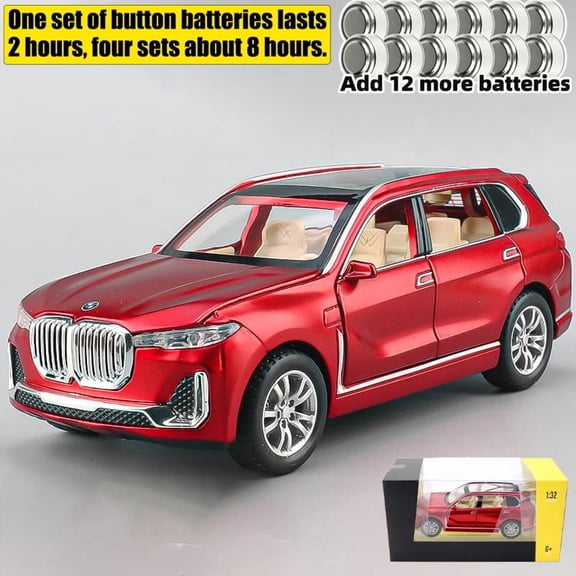 1:32 BMW X7 Off Road SUV Alloy Metal Diecast Model Car Home Trendy Toy Decorations Micro Vehicles Pull Back With Light Birthday