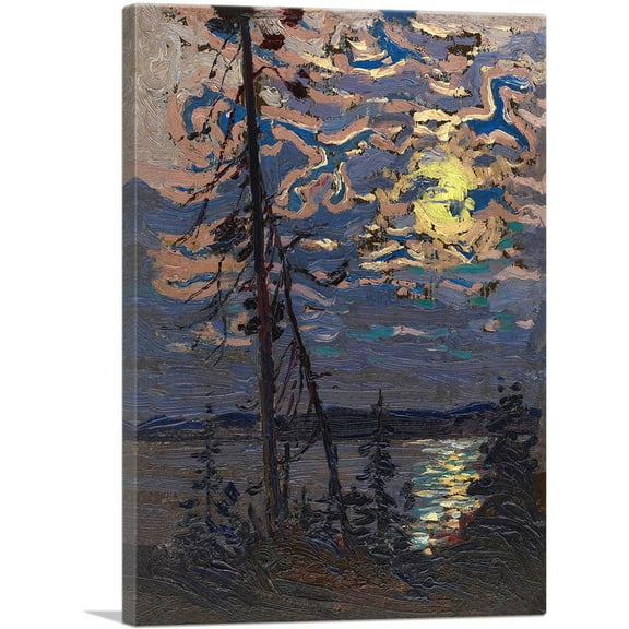 ARTCANVAS Moonlight Fall 1915 Canvas Art Print by Tom Thomson - Size: 26" x 18" (0.75" Deep)