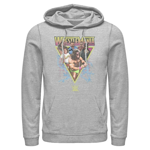 Mens WWE Retro Wrestlers Triangle Lightweight Hoodie
