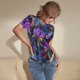 thumbnail image 3 of Fotbe Starry Night Iris Field Body de Mujer con Cuello Redondo y Mangas Cortas, Sin Mangas Ajustado, Suave, Cómodo y Básico-X-Large, 3 of 7
