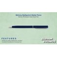 thumbnail image 2 of 10 Skinny Ballpoint Metal Pens Pack - Sleek, Twist Off, Black Ink - Blue, 2 of 5