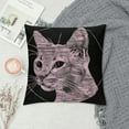 thumbnail image 2 of ONETECH Animal Head Minimalist Line Art Gifts &amp; Clothes Vintage Head Minimalist Line Art NFTs for Cat Lovers Throw Pillow,Multicolor, 2 of 5