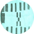 thumbnail image 1 of Ahgly Company Indoor Round Oriental Light Blue Modern Area Rugs, 8' Round, 1 of 4