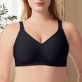 thumbnail image 2 of GEWSEY Women's Wireless Seamless Bra Deep V No Underwire Push Up Supportive Full Coverage Bralettes Plunge T Shirt Bras (Black, XXL), 2 of 5