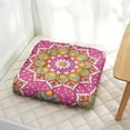 thumbnail image 3 of Abstract Mandala Pillow&nbsp;– 22 Inch Large Square Cushion, Ethnic Inspired Symmetrical Mandala, Soft for Fireplace Seating, 3 of 7