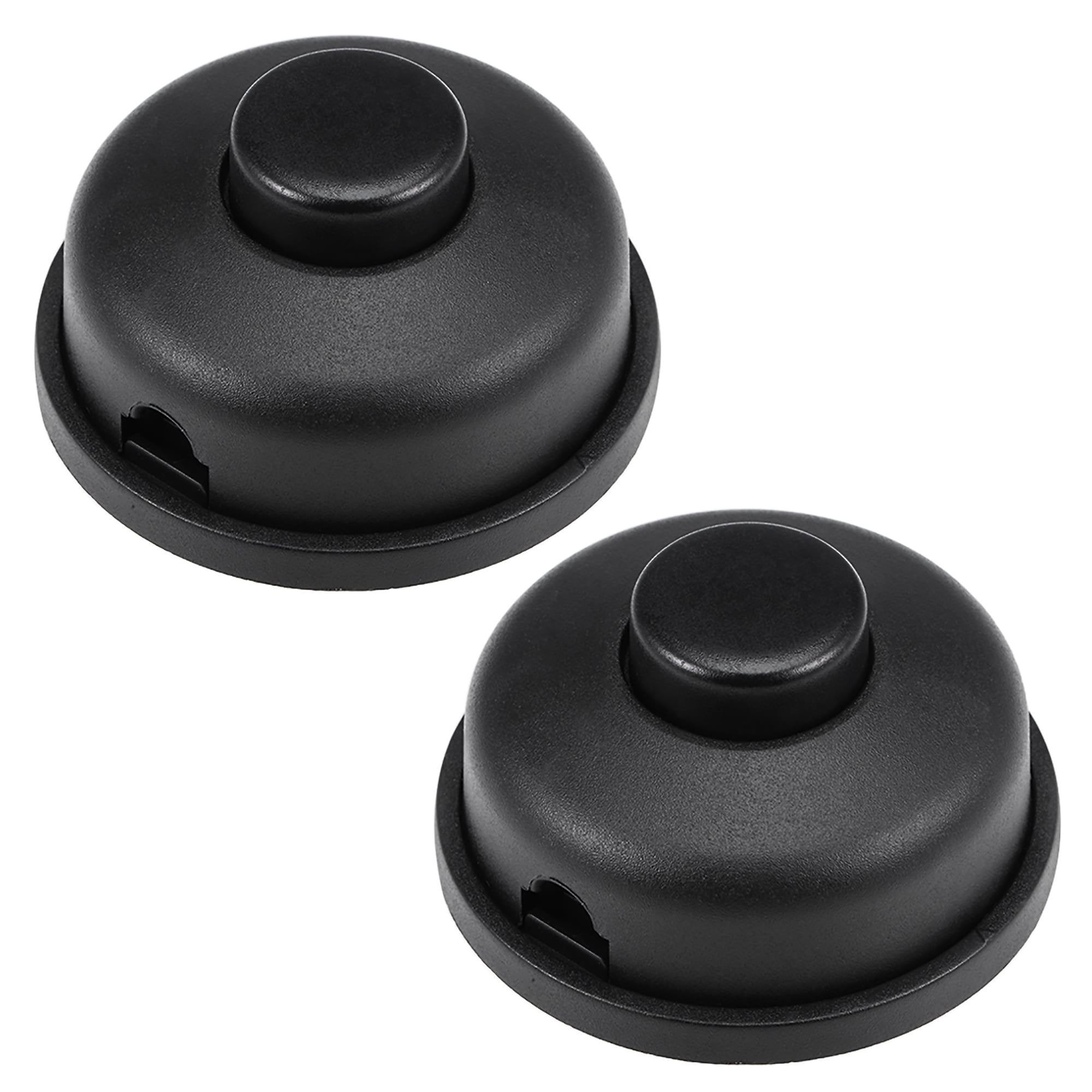 Inline Foot Pedal Push Button Switch, Round Lamp Light Foot Control ONOFF Footswitch Black 2Pcs