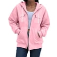 thumbnail image 2 of PFWOWB Zip Up Hoodies for Women Oversized Sweatshirt Jacket Long Sleeve Front Pocket, 2 of 4