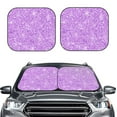 thumbnail image 2 of Kll Lilac Glittering Windshield Sun Shade 2-Piece Foldable Car Front Window Sunshade For Most Sedans Suv Truck- Medium, 2 of 7