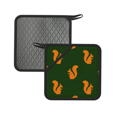 

Matuu Bold Squirrel Silhouettes for Square Silicone Anti-hot Pad for Kitchen Potholders Hot Dishers Spoon Holder