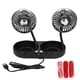 thumbnail image 1 of Ventilador de coche giratorio de 360°, 3 velocidades, doble cabezal, mini ventilador alimentado por USB para coche, hogar y oficina (negro y plateado), 1 of 14