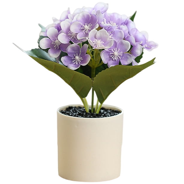 Simulación de hortensia, bonsái, flor de seda, planta verde artificial, decoración interior, planta artificial en maceta