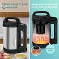 thumbnail image 4 of 1.6L 4-in-1 Multifunctional Electric Hot Pot Milk & Soup Maker with Smart Control Panel Stainless Steel 2-5 Servings Black, 4 of 10