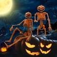 thumbnail image 3 of TETOU Halloween Pumpkin Skeleton Decorations with Posable Joints Skeletons for Party Haunted House Props Decorations, 2 Packs, 3 of 9