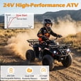 thumbnail image 6 of Costway Electric ATV for Kids, 24V Ride on Toy with Dual Motors & Basket, Dirt Quad Vehicle Black, 6 of 11