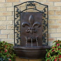 Wall Fountains Product Image Sunnydaze French Lily Solar Outdoor Wall Fountain Iron On Demand Feature