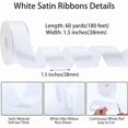 thumbnail image 2 of White Ribbon 60 Yards 1 1/2 inch White Satin Ribbon for Flower Bouquet Gift Wrapping Bows Making Wedding Party Easter Mother's Day Decorations, 2 of 10