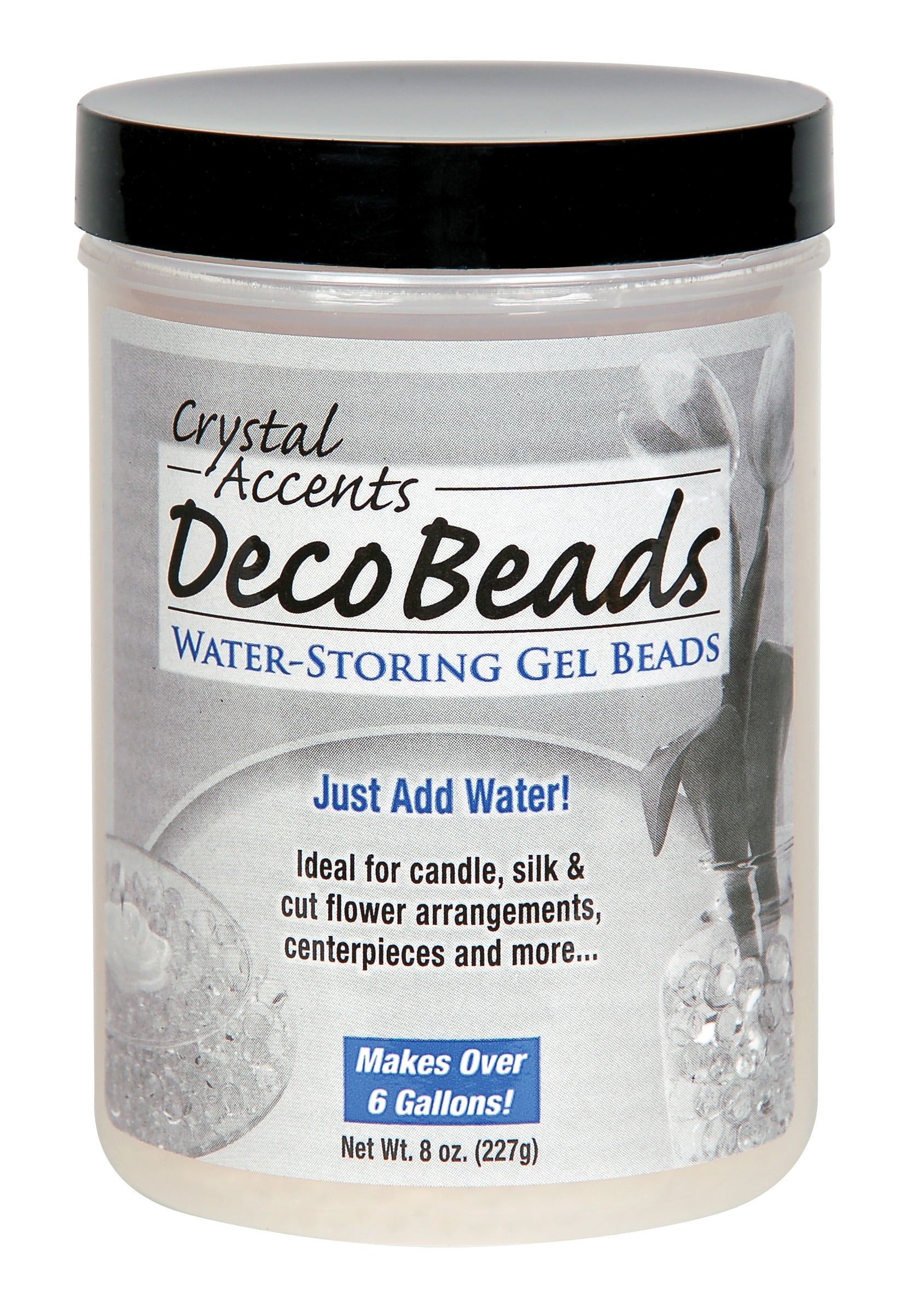 Deco Beads (Blue) 8 Ounce Jar Makes 6 Gallons of Decorative Beads Gel Vase Filler