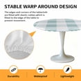 thumbnail image 2 of Elastic Fitted Round Tablecloth, Aqua Plaid Waterproof Stretch Table Cover for 55"-60" Tables, Spring Summer Farmhouse Buffalo Checkered Washable Outdoor Tablecloths for Patio, Picnic, Camping, 2 of 9