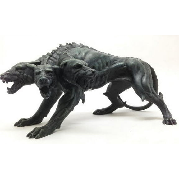 FAUX STONE HADES HELL HOUND CERBERUS KERBEROS STATUE FIGURINE