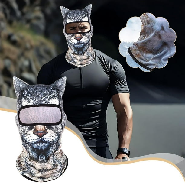 Pasamontañas con orejeras | Mascarilla para protección solar y actividades al aire libre | Cubrecabezas de poliéster transpirable y resistente al viento para hombres y mujeres