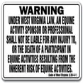 thumbnail image 1 of SIGNMISSION WS-West Virginia Equine Warning Sign - West Virginia Equine, 1 of 1