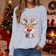 thumbnail image 2 of Womens Sweatshirt Christmas Long Sleeve Crewneck Casual Print Pullover Tops, 2 of 4