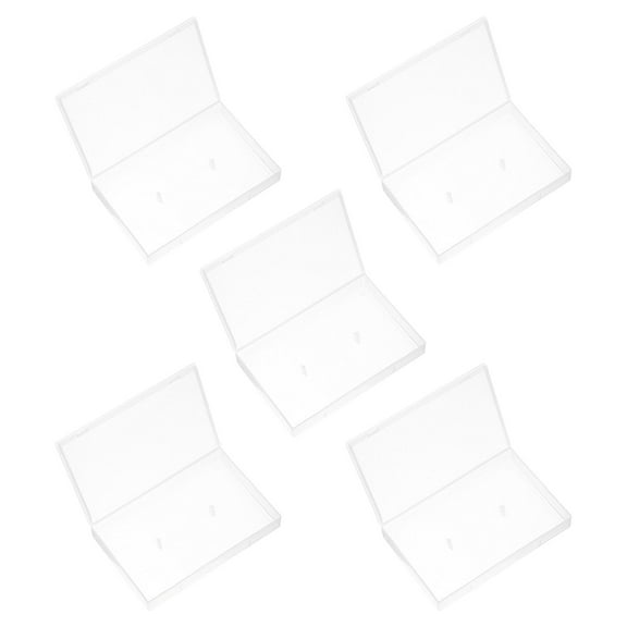 5pcs Audio Cassette Tape Display Cases Clear Music Cassette Organizer Box Blank Voice Recording Holder Square Edge Audio Tape Storage Container
