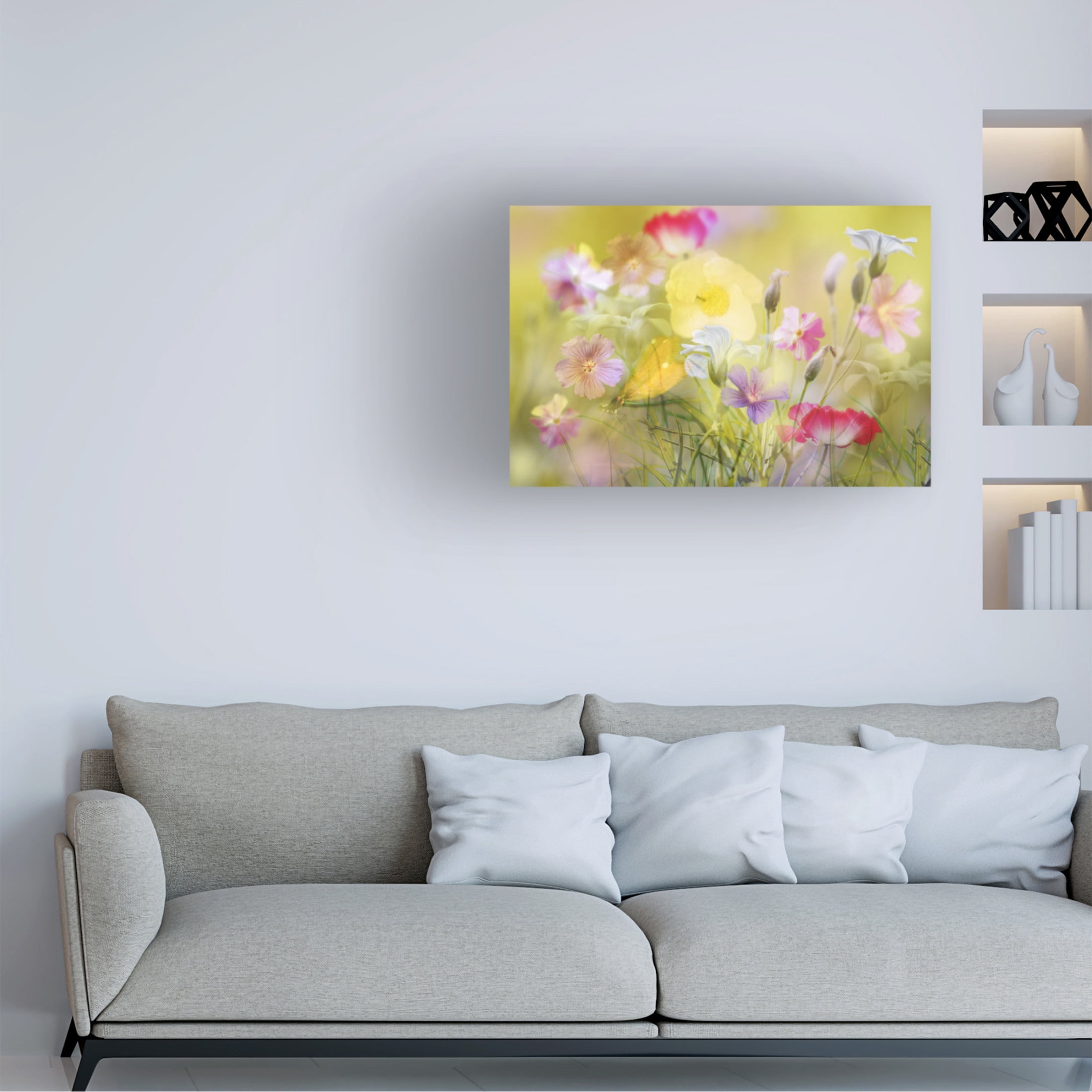 Canvas Wall Art - Ludmila Shumilova 'Tiny Garden In A Summer Field' Wall Art for Living Room, Bedroom, or Office Décor by Trademark Fine Art - 24 x 16 Inches