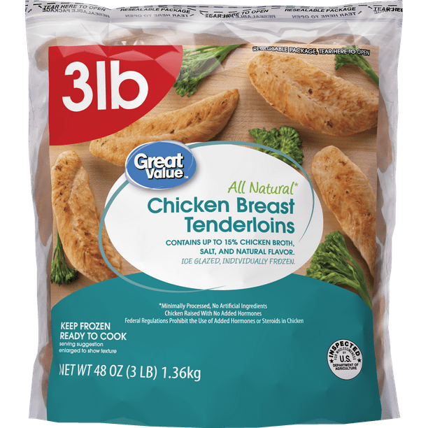 Great Value Chicken Breast Tenderloins, 3 lb. (Frozen) - Walmart.com ...