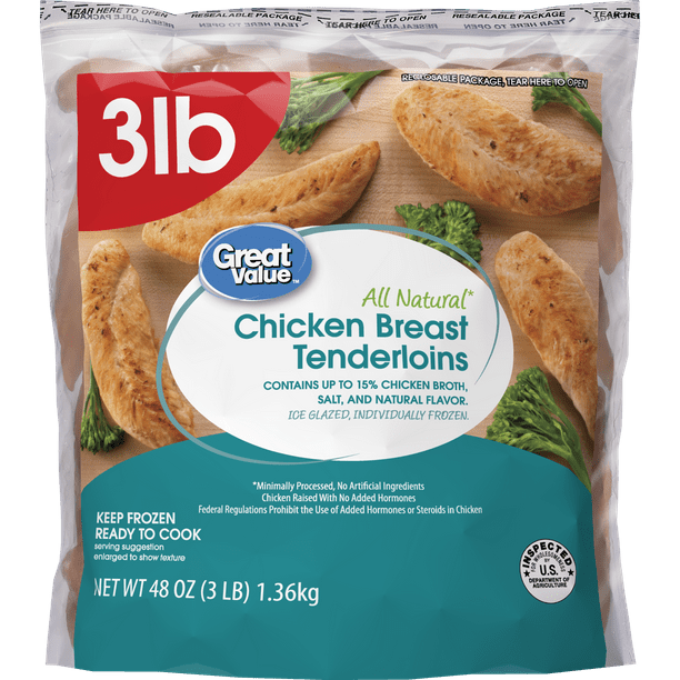 Great Value Chicken Breast Tenderloins, 3 lb. (Frozen)