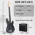 thumbnail image 4 of Ktaxon 46" Electric Bass Guitar Kit with 20W Amplifier, P Bass Style, 4 String, Black, 4 of 9