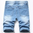 thumbnail image 6 of LZLER Men's Casual Ripped Shorts Jeans Knee Length Slim Denim Shorts, 6 of 6
