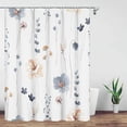 thumbnail image 2 of Blue Vintage Floral Shower Curtain 36 x 72 Inch, Floral Botanical Shower Curtain for Bathroom Decor, Wildflower Herb Shower Curtain with Hooks, 2 of 6