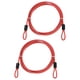thumbnail image 1 of Cable de Seguridad Uxcell con Asas [2Pcs] - 6.56ft / 78.7 Pulgadas Cable de Seguridad para Candado de Equipaje de Acero Inoxidable para Bicicletas y Equipaje - [Rojo], 1 of 6