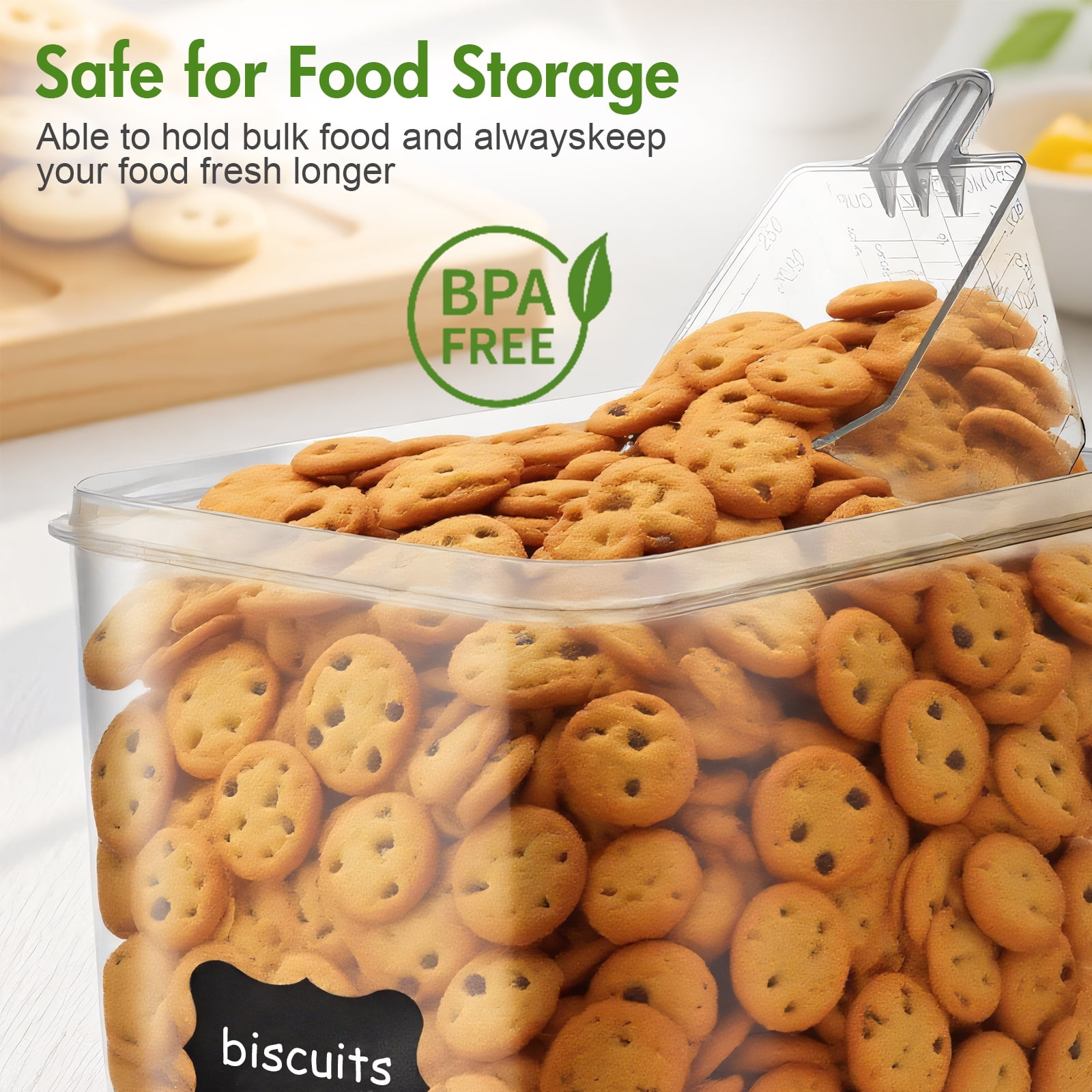 9.5L/321oz Cereal Flour Storage, 2 Pcs Large Food Storage Containers Airtight Pantry Storage Canisters for Flour, Sugar