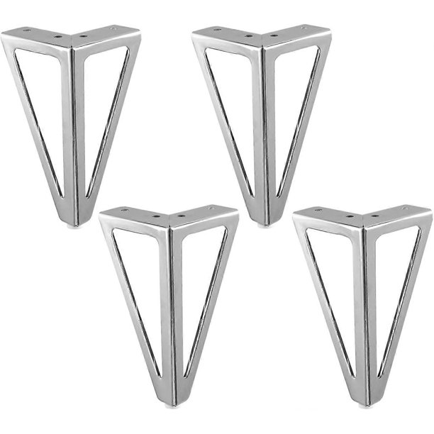 4 Packs Furniture Legs, Metal Table Legs, 15cm Black Furniture Legs, for TV Table, Coffee Table Leg, Wardrobe, Sofa Bed and Others. (15cm, silver)