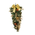 thumbnail image 4 of Corona colgante de puerta de al revés de Navidad, lazos exquisitos para festivales, decoración navideña, corona navideña para ventanas de Amarillo con luz, 4 of 8