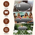 thumbnail image 7 of Black Ombre Stripe Round Tablecloth, Fitted Table Cover with Elastic for 45"-54" Round Tables, Modern Abstract Art Gradient Striped Table Cloth Outdoor Indoor Dinning Party Waterproof Tablecloths, 7 of 7