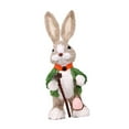 thumbnail image 5 of 2x Bunny Figurine Decoration Gift Kids Toys Durable Figures Delicate Rabbit Statue for Farmhouse Countertop Patio Kitchen Yard Style F, 5 of 9