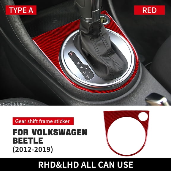 Real Soft Carbon Fiber For Volkswagen Beetle 2012 2013 2014 2015 2016 2017 2018 2019 Car Gear Shift Panel Sticker Accessories.