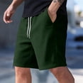 thumbnail image 3 of Dwellite Mens Corduroy Shorts Elastic Waist Drawstring SweatShorts Summer Beach Lounge Short with Pockets Dark Green L, 3 of 4