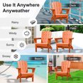 thumbnail image 4 of JUSTLET Adirondack Chair, 4PC Plastic Folding Outdoor Patio Chairs, Outside HDPE Chairs for Lawn, Yard, Orange, 4 of 9