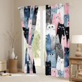 thumbnail image 3 of Feelyou Watercolor Cat Curtains Pack of 2 (42x84 Each), Kitten Curtains Blackout, 3 of 6