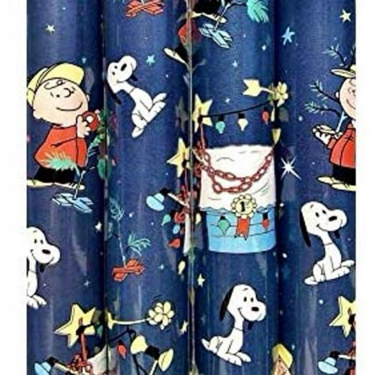 Peanuts Charlie Brown Snoopy Woodstock Christmas Wrapping Paper 20 Sq Ft